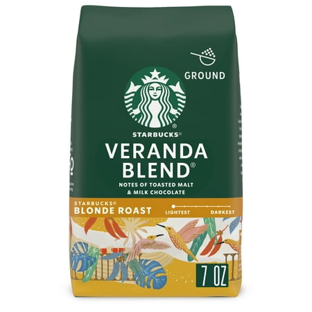 Starbucks Veranda Blend, Ground Coffee, Starbucks Blonde Roast, 7 oz