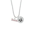 thumbnail image 2 of Delight Jewelry Pink ''Luck'' with Heart Silvertone Script Initial Disc - U - Charm Necklace, 20"+3", 2 of 4