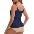 thumbnail image 3 of INSPIRE CHIC Women's V Neck Non-Adjustable Spaghetti Straps Camisole Lightweight Unpadded Loose Fit Solid Basic Tank Top L Dark Blue, 3 of 6