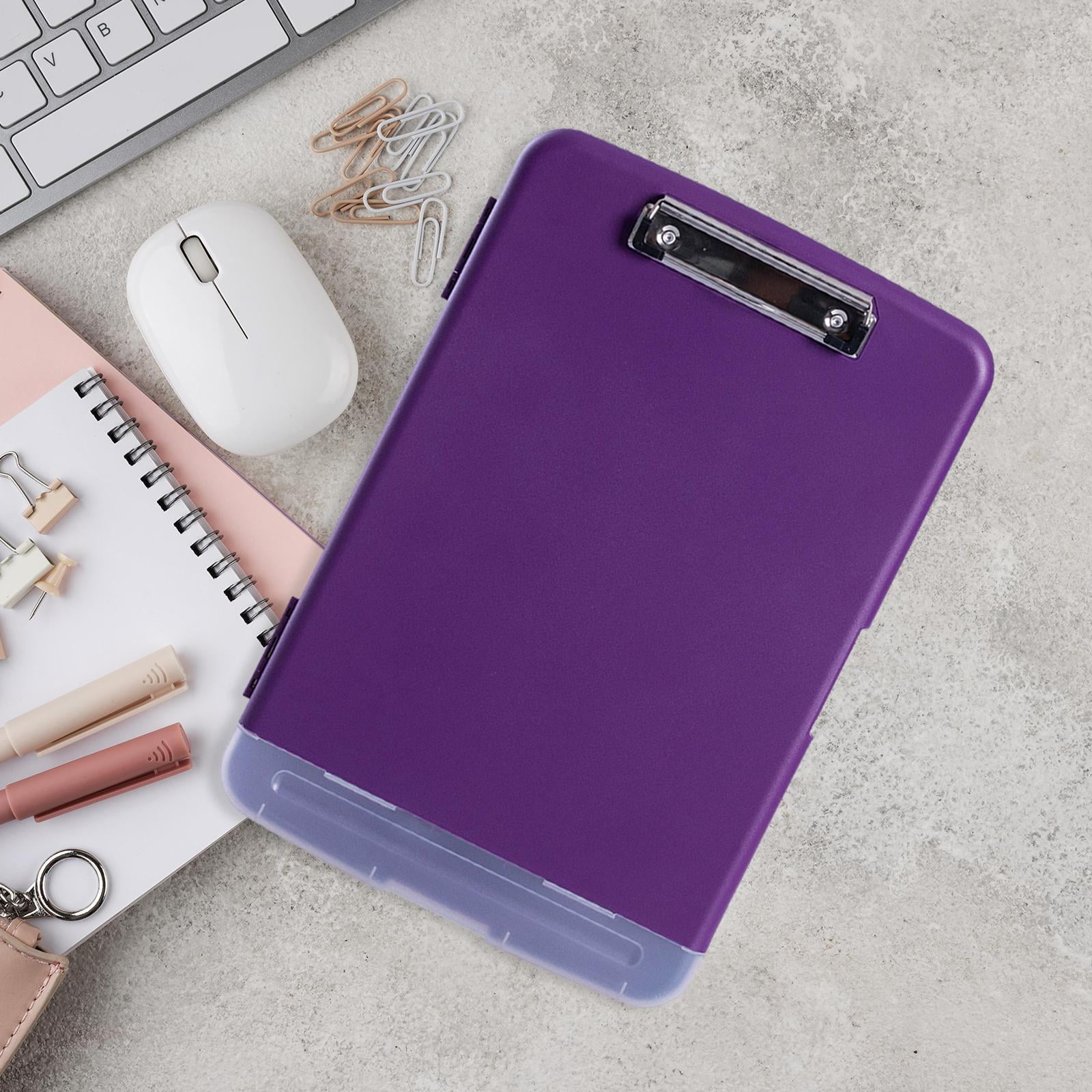 SunniMix Clipboard with Storage And Pen Holder, A4 Size Clipboard Organizer, Multipurpose dark violet
