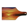 thumbnail image 2 of Nature Cutting Board, Dramatic Sunset Sky Clouds on Lake Horizon Twilight Creamy Scene Art, Tempered Glass Cutting and Serving Board, Wine Bottle Shape, Red Vermilion Marigold, by Ambesonne, 2 of 5