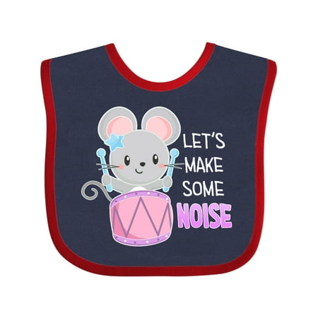 

Inktastic Let s Make Some Noise Cute Mouse Drummer Gift Baby Boy or Baby Girl Bib