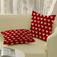 thumbnail image 4 of Valentines Day Pillow Covers 18x18 Set of 2 Red Love Heart Decorative Throw Pillows Valentines Wedding Anniversary Decor Pillowcase Linen Valentines Outdoor Cushion Case for Sofa Couch, 4 of 6