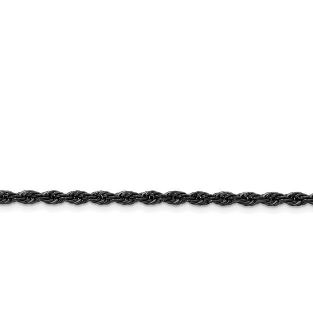 Collier Chaîne Corde en Acier Inoxydable Noir 4 mm 22 Pouces Pendentif Breloque