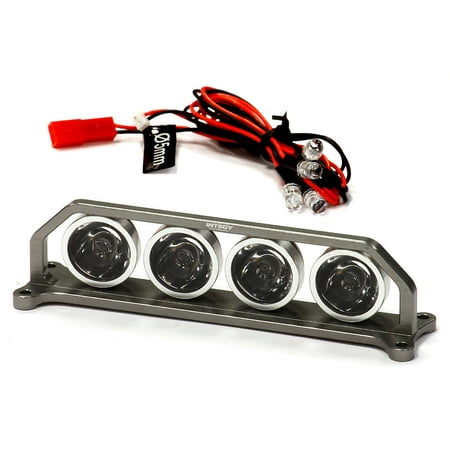 Integy RC Toy Model Hop-ups C24862GUN Billet Machined T4 Realistic Roof Top Spot White LED (4) Light Set