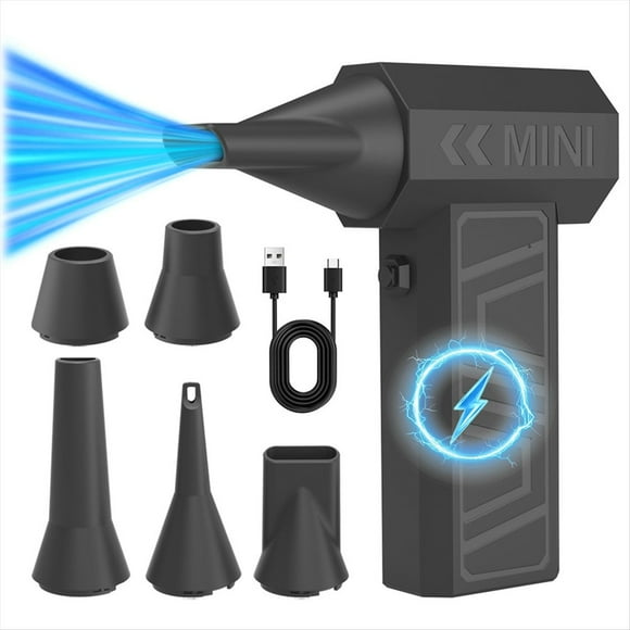Ventilador Potente de 105.000 RPM, Turbo Sin Escobillas, con Pantalla LED y Luz, Ideal para el Hogar y el Exterior.