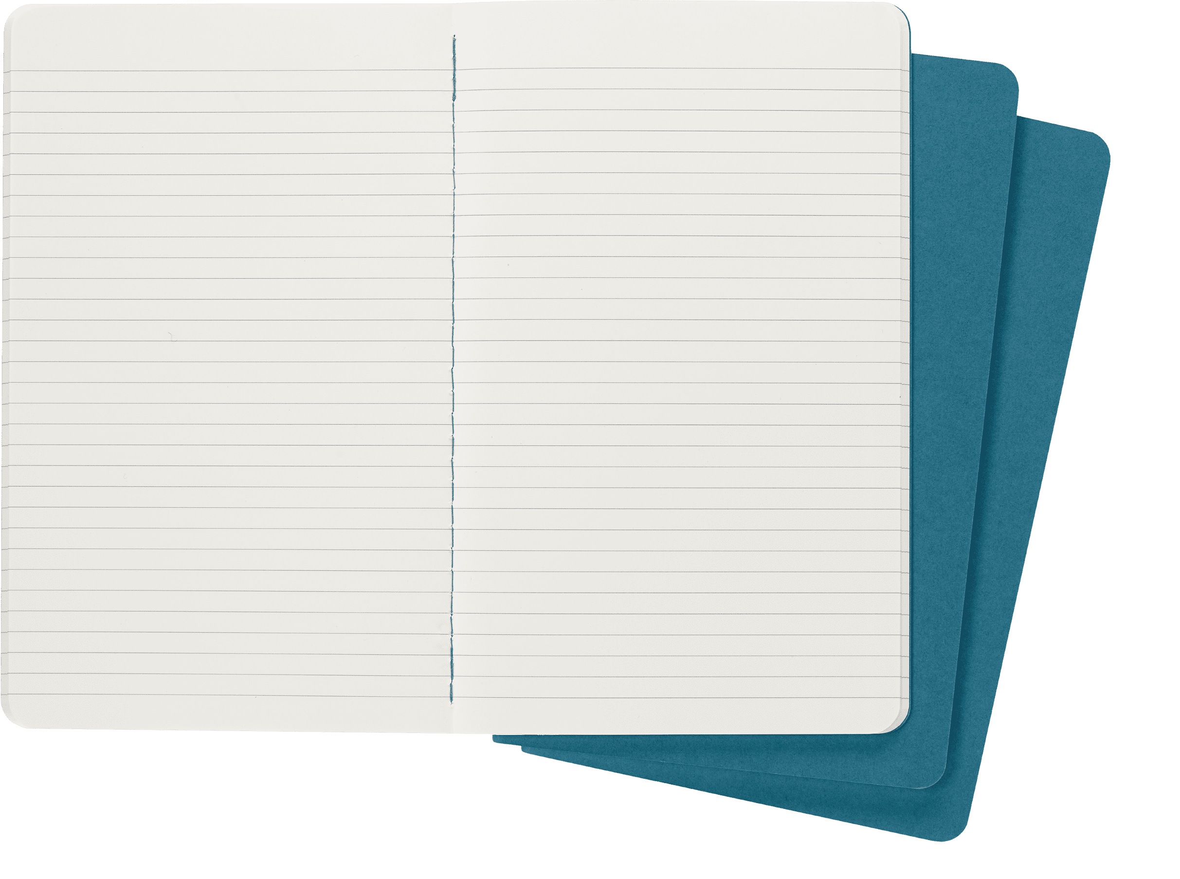Moleskine Cahier Journals (Set of 3), Large (5" x 8.25"), Ruled, Brisk Blue