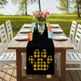 thumbnail image 4 of Table Runners 70 Inches Long Dress Scarves, Cats Pawprints Farmhouse Coffee/Dining/Kitchen Table Decor, Holiday Table Runner, Yellow Black Buffalo Plaid Pets Paw 13x70 Inch, 4 of 9