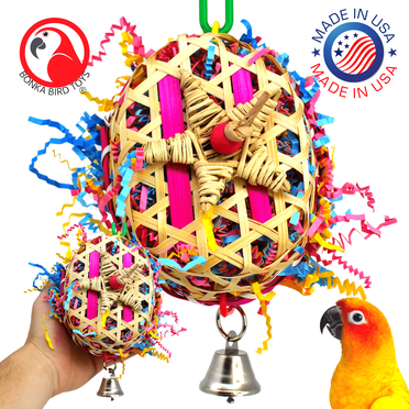 Parrot Midi Cage With Refreshing Toys Reference: Bonka Bird Toys 2336 Chopsticks Medium Foraging Chew Shred Parrot