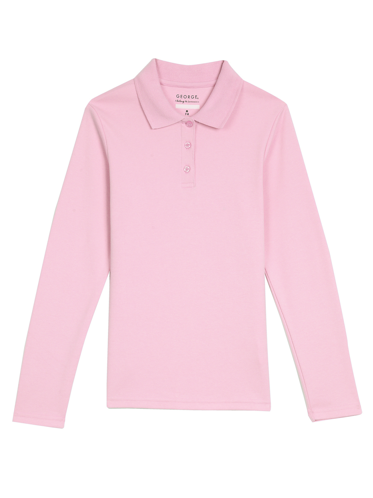 George Girls School Uniform Long Sleeve Polo Shirt (Little Girls & Big Girls) - image 2 of 2