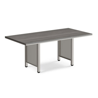 at Work 6'x 3' Conference Table Gray Laminate/Brushed Nickel Painted Steel Frame