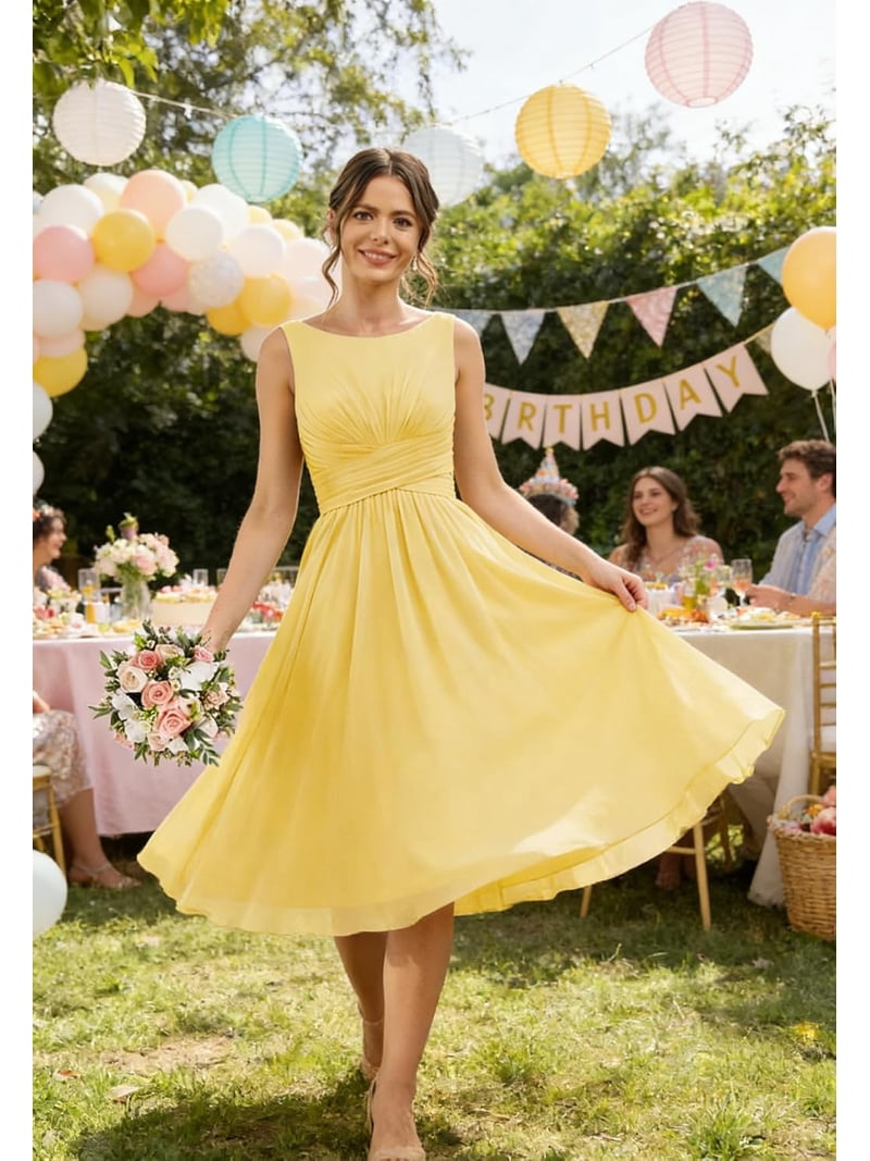 short bridesmaid dress with pockets Chiffon Ruched A Line Formal Cocktail Party Dresses ZU131 Sizes:US 10 neck and back Faille 9 Budget-Friendly Rehearsal Dinner