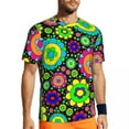 thumbnail image 3 of Vintage 60S 70S Hippie Gym T-Shirt Flower Power Print Harajuku T-Shirts Male Street Style, 3 of 5