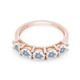 thumbnail image 3 of White Moissanite Lab Created Diamond Five Stone Half Eternity Engagement Wedding Band Ring 14K Solid Rose Gold(G-H Color,VVS1 Clarity,1.25 Cttw)-8.5, 3 of 8
