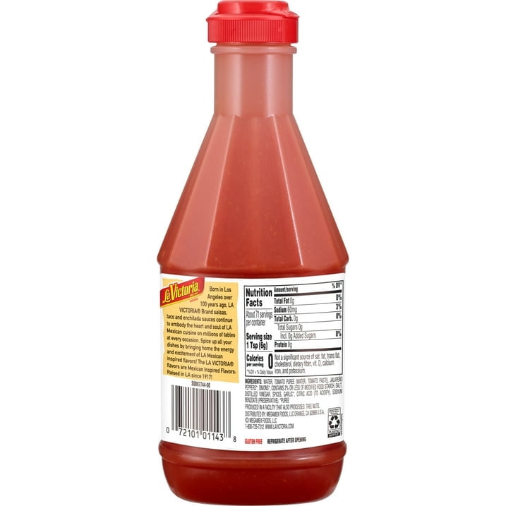 LA VICTORIA SALSA BRAVA Hot Sauce, Shelf Stable, 15 oz Plastic Squeeze Bottle(2 Packs)