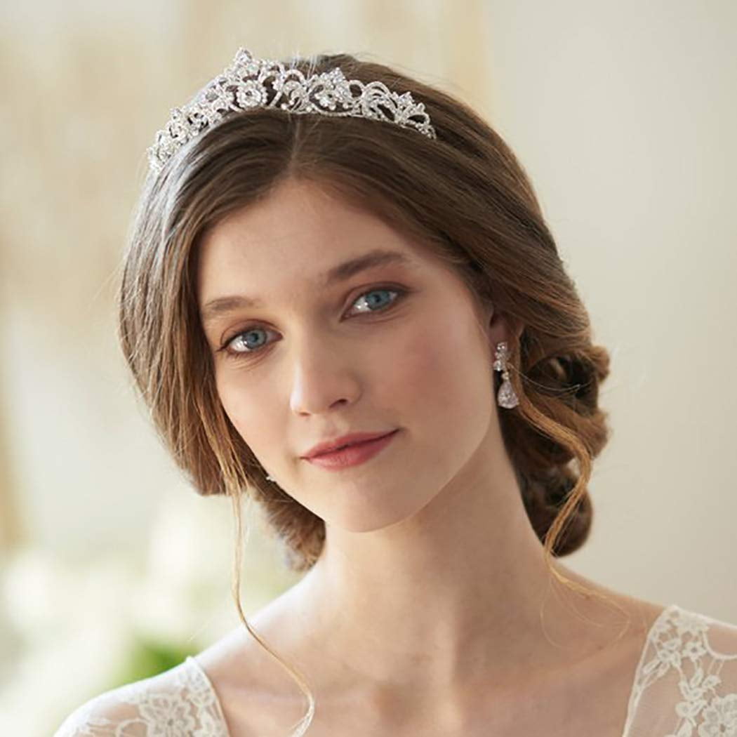 Fdesigner Bride Crown Silver Wedding Crowns and Tiaras Hair Accessories