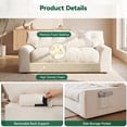 thumbnail image 5 of BEHOST 55" Loveseat Couch with Extra Deep Seats, Chenille 2-Seater Sofa with Side Storage & 2 Pillows, Cloud Sofa for Living Room & Small Spaces, White, 5 of 11