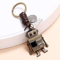 thumbnail image 4 of JewelBeauty Mini Robot Keychain Creative Design 3D DIY Metal Mobile Decration Leather Keychain Key Decoration Key Ring Leather Key Chain Gift for Men and Women, 4 of 5