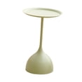 thumbnail image 1 of Mesa auxiliar redonda pequeña, mesa auxiliar moderna y resistente con pedestal de metal. altura 59cm, 1 of 9