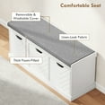 thumbnail image 4 of HOMCOM Shoe Storage Bench with 3 Removable Drawers and Padded Seat, White, 4 of 10