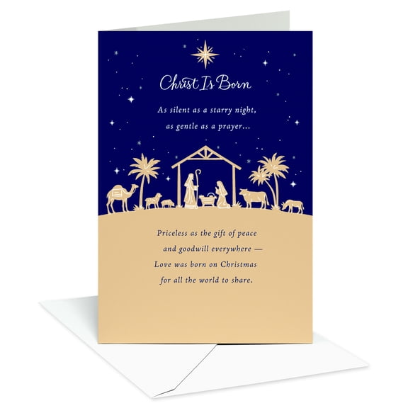 American Greetings Christmas Card for Religious Occasion (Nativity Scene)