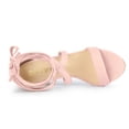 thumbnail image 4 of BLISSFUL STEP Women's Solid Color Lace up Mid Block Heels Sandals, 4 of 7