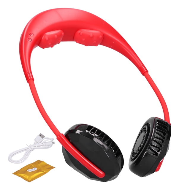 Ventiladores De Cuello Colgantes, Ventiladores De Cuello USB Recargables Multifunción Para Viajes Para Mujeres Y Hombres Para La Oficina Para El Hogar ANGGREK Rojo 2.3in