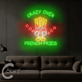 thumbnail image 3 of C-Craft Crazy French Fries Neon Sign Led Light Up 30 inch for Fast Food Restaurant Wall Art Decor, 3 of 5