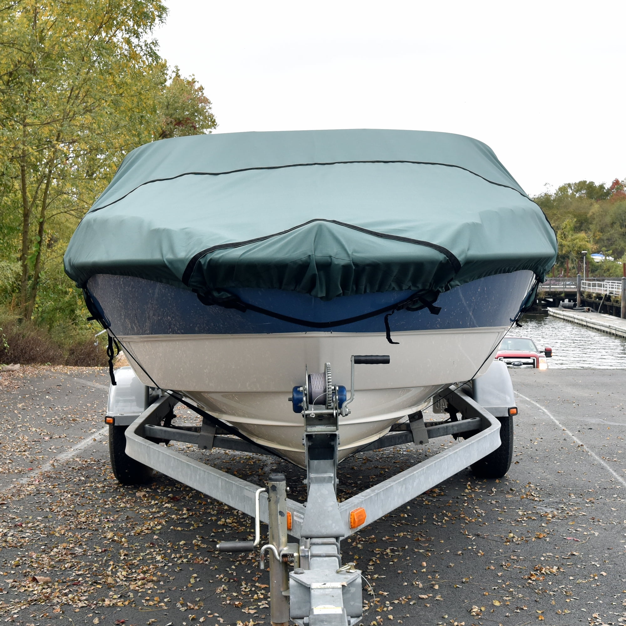 Budge American Flagship Boat Cover, Fits Center Console V-Hull Boats, Hunter Green, 16'-18' Long (Beam Width Up to 106")