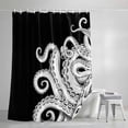 thumbnail image 4 of Black White Octopus Small Stall Shower Curtain, Waterproof Shower Curtains for Bathroom, Coastal Ocean Animals Nautical Washable Fabric Bath Curtain for Bathtub Decoration with Hooks 36x78 Inches, 4 of 9