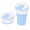 FDA - Cool Blue, variant on 16oz Collapsible Silicone Coffee Cup with Leak-Proof Lid, FDA-Certified Travel Mug for Americano and Tea, Portable Expandable Pocket Water Bottle for Outdoor Hiking, Camping and Daily Commute