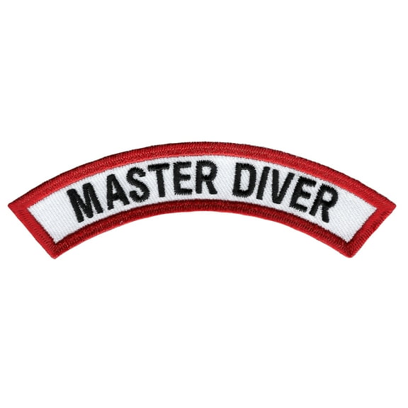 Master Diver Scuba Certification Chevron Embroidered Iron-On Patch
