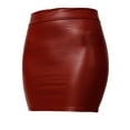 thumbnail image 2 of J. METHOD Women's Mini Skirt Stretch Knit Bodycon Slim Fit Pencil Solid Skirts Made in USA NEWSK09 Matt Burgundy M, 2 of 6