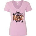 thumbnail image 3 of Inktastic Halloween Boo with Spiders in Web Women's V-Neck T-Shirt, 3 of 5