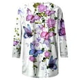 thumbnail image 4 of TIMIFIS Hauts pour Femmes Manches 3/4 Décontractés Coupe Ample Tuniques Col Rond T-shirt Automne, 4 of 4