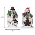 thumbnail image 7 of Rustic Mini Wood Standing Snowman & Santa Claus Figurines Christmas Ornament Tabletop Mantle Centerpiece Decoration Wood Antique Snowmen Santa Happy Christmas Winter Decor 9.75" H, 7 of 7