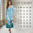 thumbnail image 6 of FKELYI Blue Flower Oil Painting Print Long Sleeve Maxi Dress for Women V-Neck Flowy A-Line Dresses with Side Pockets Soft Casual Dress for Party Wedding, S, 6 of 6