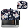 thumbnail image 2 of Renewold Toaster Oven Dust Cover with Accessory Pockets Dust Protection Easy Clean Microwave Oven Air Fryer Protector Case Kitchen Accessories, 20.5 x 16.5 x 10 Inches, Elegant Floral Dark Blue, 2 of 7