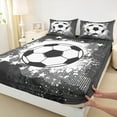 thumbnail image 3 of jejeloiu Football Sports Bed Sheets,White Splatter Ink King Sheets,Boys Socer Game Sheet Set,Lightweight Room Decor,4 Pieces, 3 of 7