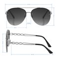 thumbnail image 5 of Rocawear Women's R3408 Semi Rimless Metal UV400 Protective Aviator Pilot Fashion Sunglasses, 62mm, 5 of 6
