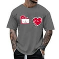 thumbnail image 1 of YDLCAFD Men's Print Theme T Shirt Printed Solid Color Short Sleeve Top, 1 of 4