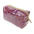Packed Party Glitz & Glam Pink Glitter Cosmetic Bag, 8"L x 4.5"H x 3"W