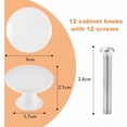 thumbnail image 4 of 12 Pack Vintage Chic Cabinet Knobs for Antique Kitchen Drawer, 30mm Round Door Knobs, White, 4 of 4