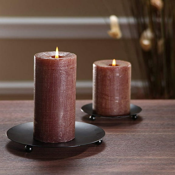 UNOMOR 3pcs Iron Candle Holder Candle Tray For Dining Living Office Heat Resistant Pedestal Decorative Display Plate