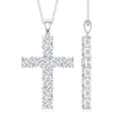 thumbnail image 3 of Rosec Jewels Certified Moissanite Cross Pendant Necklace for Women - Religious Necklace - D-VS1 Grade - Gift for Christmas, 18K White Gold, 3 of 6