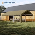 thumbnail image 4 of Ataucjin 12x20 ft Portable Garage, Car Port with 200 g PE Tarp Canopy, with 2 Roll-Up Doors and 4 Windows, for Temporary Paint Booth, Boats&Pickups Shed, and Event Shelter, 4 of 6
