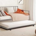 thumbnail image 4 of Furniture of America Vinne Metal 2-Piece Twin Daybed with Trundle Set up to 200 lbs, Silver, 4 of 5