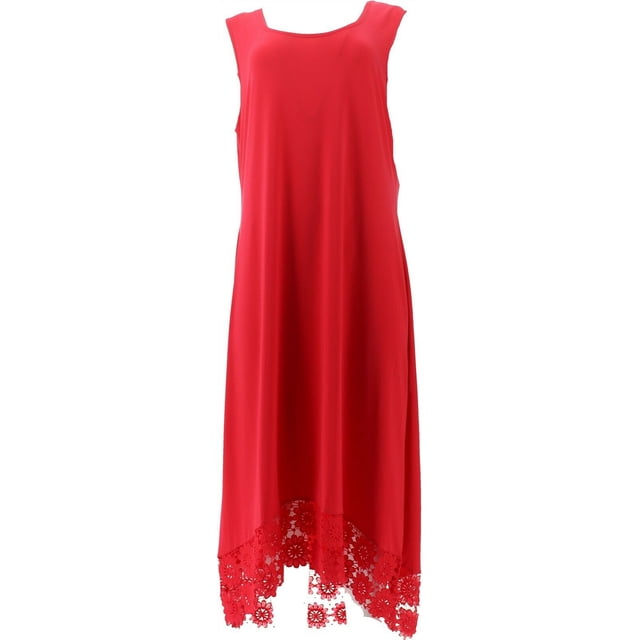 Nina Leonard Robe en Jersey Mat Miracle Ourlet au Crochet pour Femmes 652-771