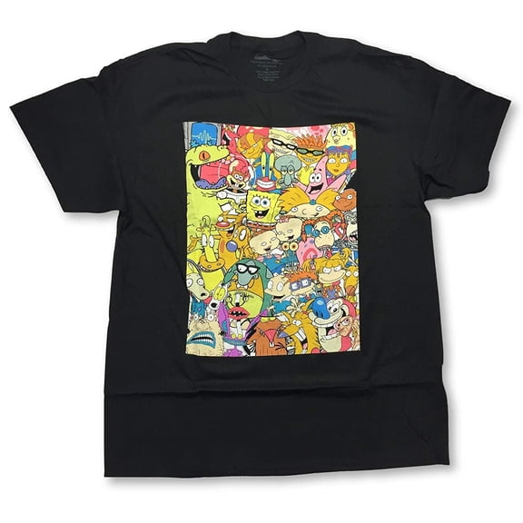 Nickelodeon Mens 90's Classic Shirt - Rugrats, Invader Zim, Ren & Stimpy, and Hey Arnold Vintage T-Shirt