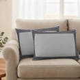 thumbnail image 2 of Black Retro Greek Key Outdoor Waterproof Pillow Covers, Gray Greece Ancient Farmhouse Geo Decorative Rectangle Throw Pillowcase Sofa Cushion Sham for Patio/Couch/Chair, 20"x12" 2 Pack, 2 of 8